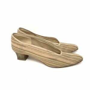 D'Rossana Charna Classic Pumps Beige Leather 8.5 N